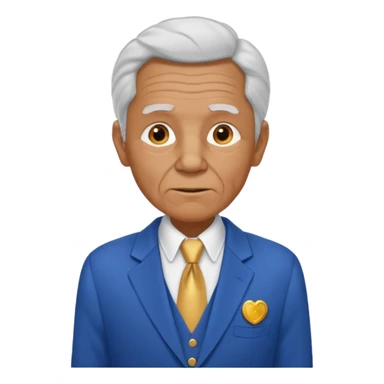 i need an image of a old man named clyde who provides basic credit reports. wears a blue blazer with gold button and open necked white shirt  sticker