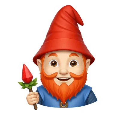 garden ornamental gnome orange sticker