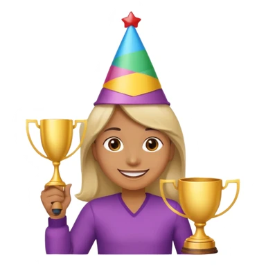 Create an emoji that reflects man/woman that is happy, and that asks a lot of questions and get rewarded as most active participant in a training sticker