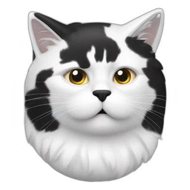 Chat blanc avec des taches noirs sticker