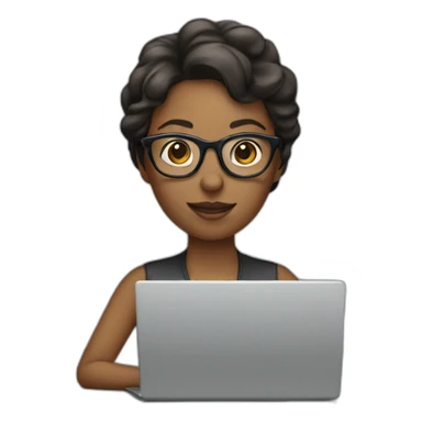 women with eyewear and laptop  sticker