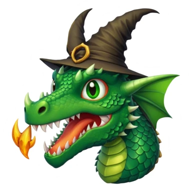 A dragon with a witch nose sticker