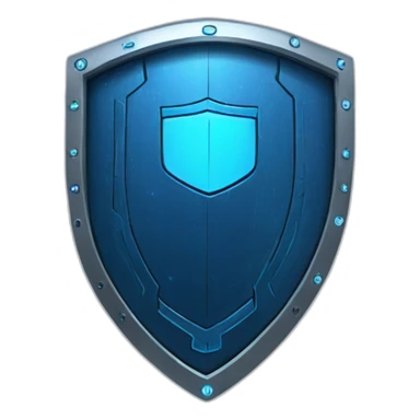 blue cyber shield futuristic sticker