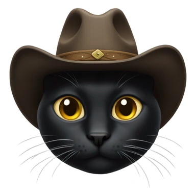 black cat wearing a cowboy hat sticker
