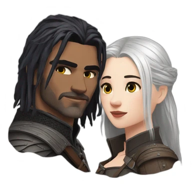 The witcher with Enifer romantic  sticker