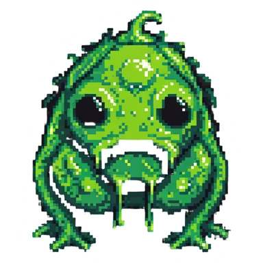 classic green blob slime monster sticker