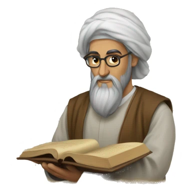Nizami Ganjavi persian medieval author with a book in hands sticker