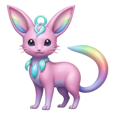 Opal-Pastel Rainbow-Glass Shiny Vapor-Soft Light-Framed Celestial Rattata-Espeon-Milotic-Fakémon-creature (full body) sticker