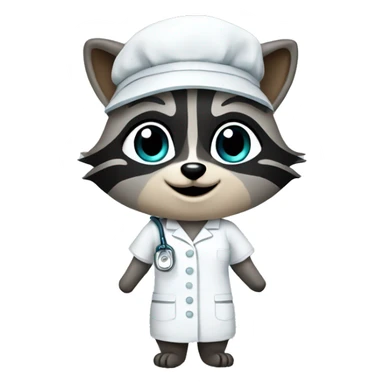 Raccoon nurse sticker
