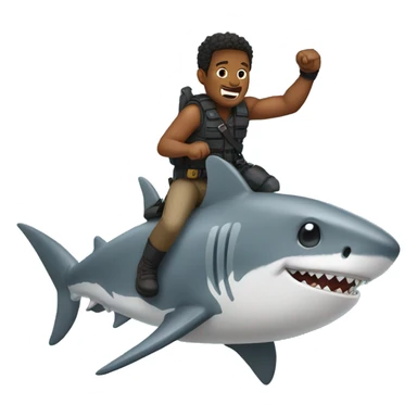 A Hero riding a Shark sticker