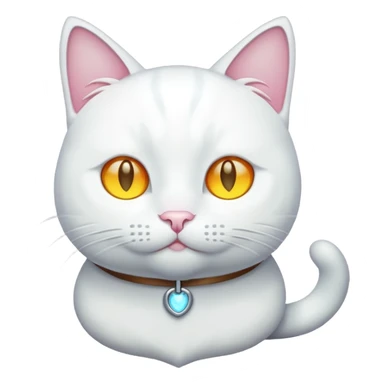 white cat luminous sticker