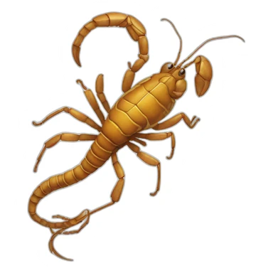 scorpio with long tail detailed sticker