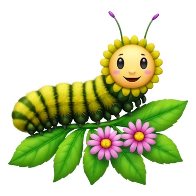 
caterpillar on flower sticker