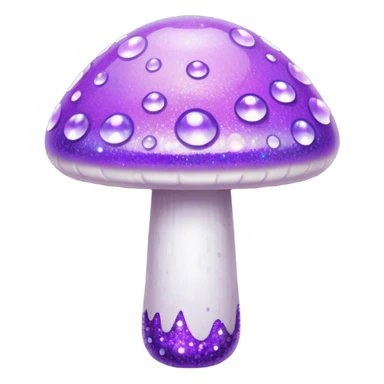 glitter purple mushroom sticker