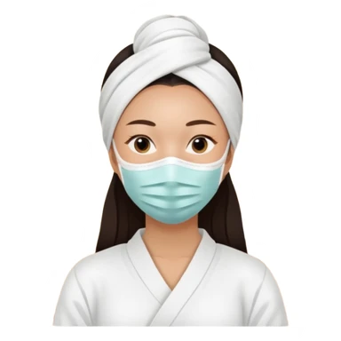 Lady with face mask spa beauty full face relaxing sticker