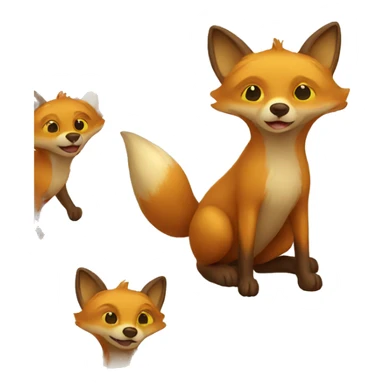 Happy brown fox with a yellow jersey sticker