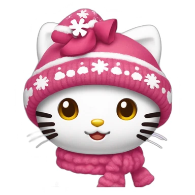 Hello Kitty con gorro de navidad sticker