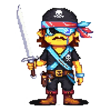 A pirate dressed up for Halloween sticker