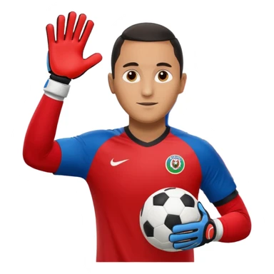 Keylor NavasK camisa roja de Costa Rica  y guantes de portero qué el escudo de costa  rica sea la bandera dentro de un circulo blanco  sticker