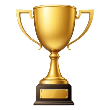single golden winner trophy cup emoji, shiny metallic, minimal flat vector style, isolated on white background, no text, no watermark --ar 1:1 --v 6
 sticker