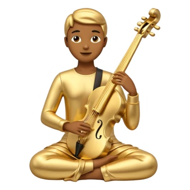 musician statue gold sticker
