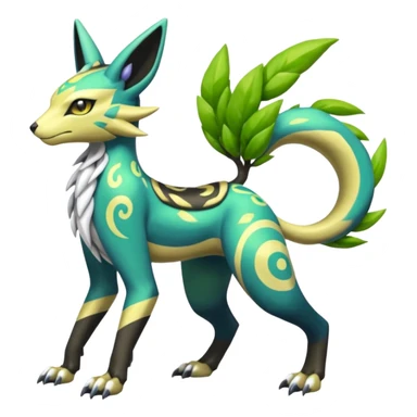 Exotic Tropical Meloetta-Zygarde-Zeraora-Renamon-Protogen-Palkia-hybrid-fusion-Fakémon-creature, full body sticker
