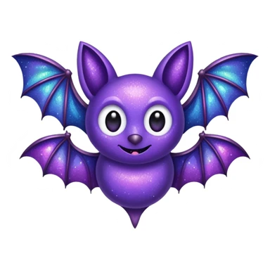 glitter purple bat sticker