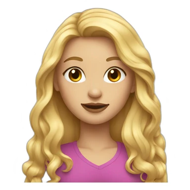 a girl with beautiful thick long blonde hair sticker