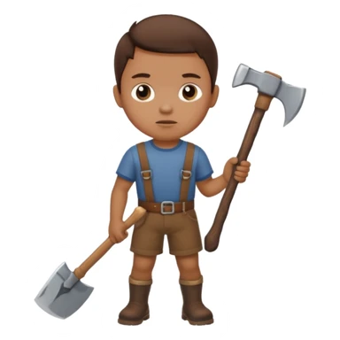 woodcutting child sticker