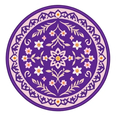 islamic Muslim prayer mat purple with blossom sticker