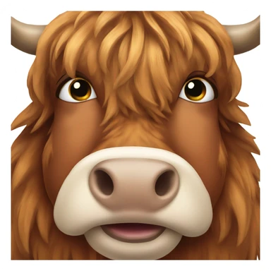 Brown scottish highlandcow with big nostrils sticker