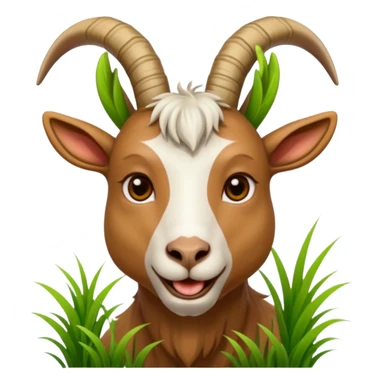 goat with grass in his mouth sticker