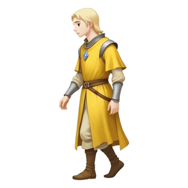 fantasy rpg medieval yellow person walking sideview sticker