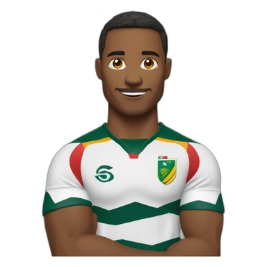 Joueur rugby Sud africain coude en avant sticker