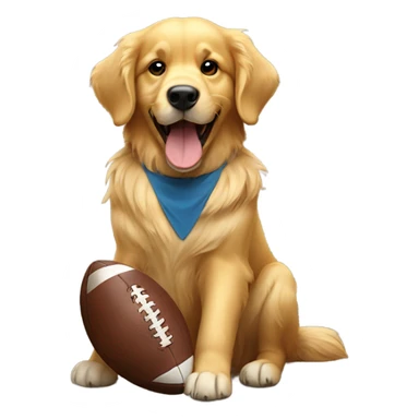Golden retriever playing football sticker
