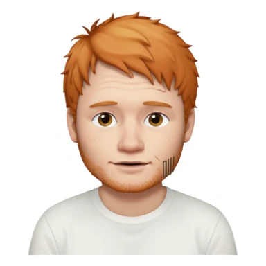 Ed Sheeran wear white shirt sticker