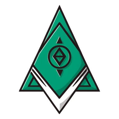 Ancient Maya emotion symbol, strictly only white and deep dark green colors, geometric sharp lines, angular, minimalist glyph style sticker