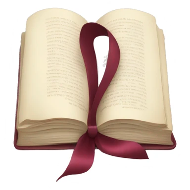 open book with burgundy bow and lipstick sticker
