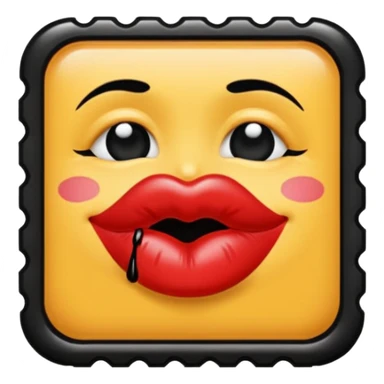 💋 Make kiss stamp in black colour sticker