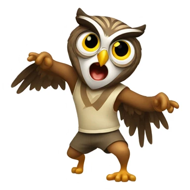"Owl playing capoeira." sticker
