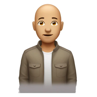 Tan bald guy melting sticker