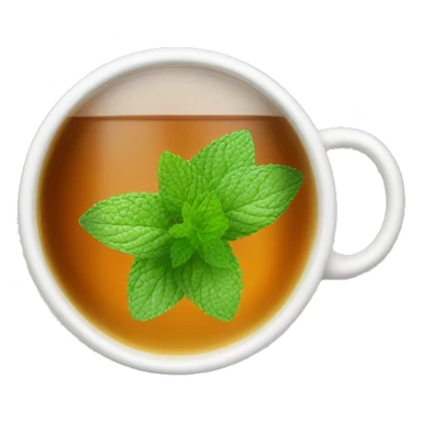 Cup of tea with mint inside the cup sticker