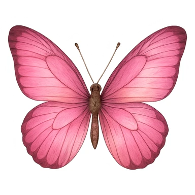 pink butterfly, digital illustration sticker
