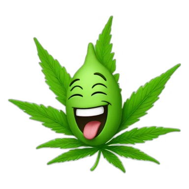 a laughing cannabis leaf sticker