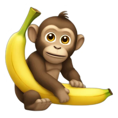 Un singe sur un bananier sticker