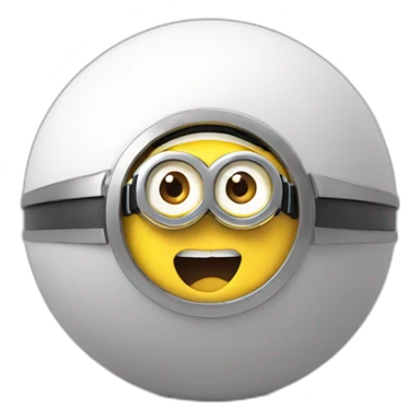 3d sphere with a minion face sticker