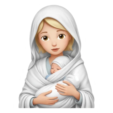 mae com bebe no colo recem nascido sticker