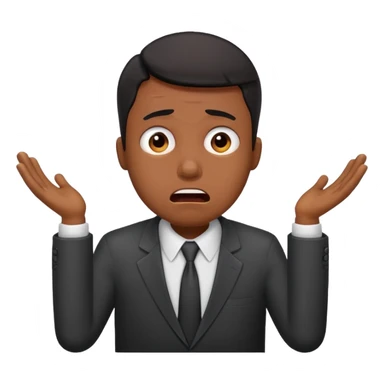 Black office employee panic sticker