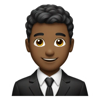 smiling boy wearing black suit with tapper fade haircut sticker