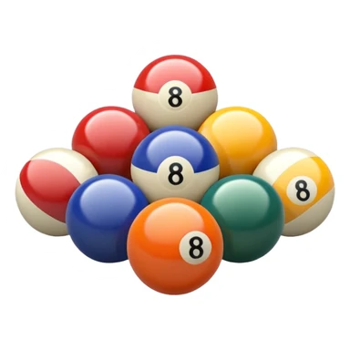 Solid and stripe billiard balls in a triangle format sticker